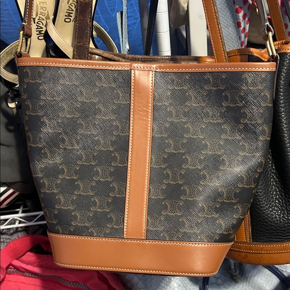 Celine Tan and Black Monogram Men's Bag - Picture 6 of 10